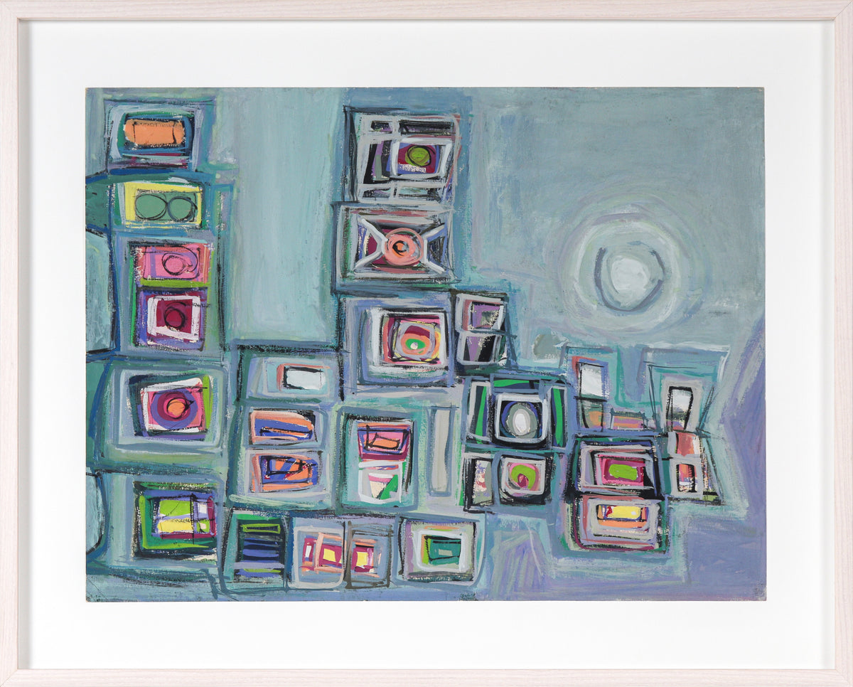 Skyline Abstraction &lt;br&gt;1956 Tempera Paint &lt;br&gt;&lt;br&gt;#C1533