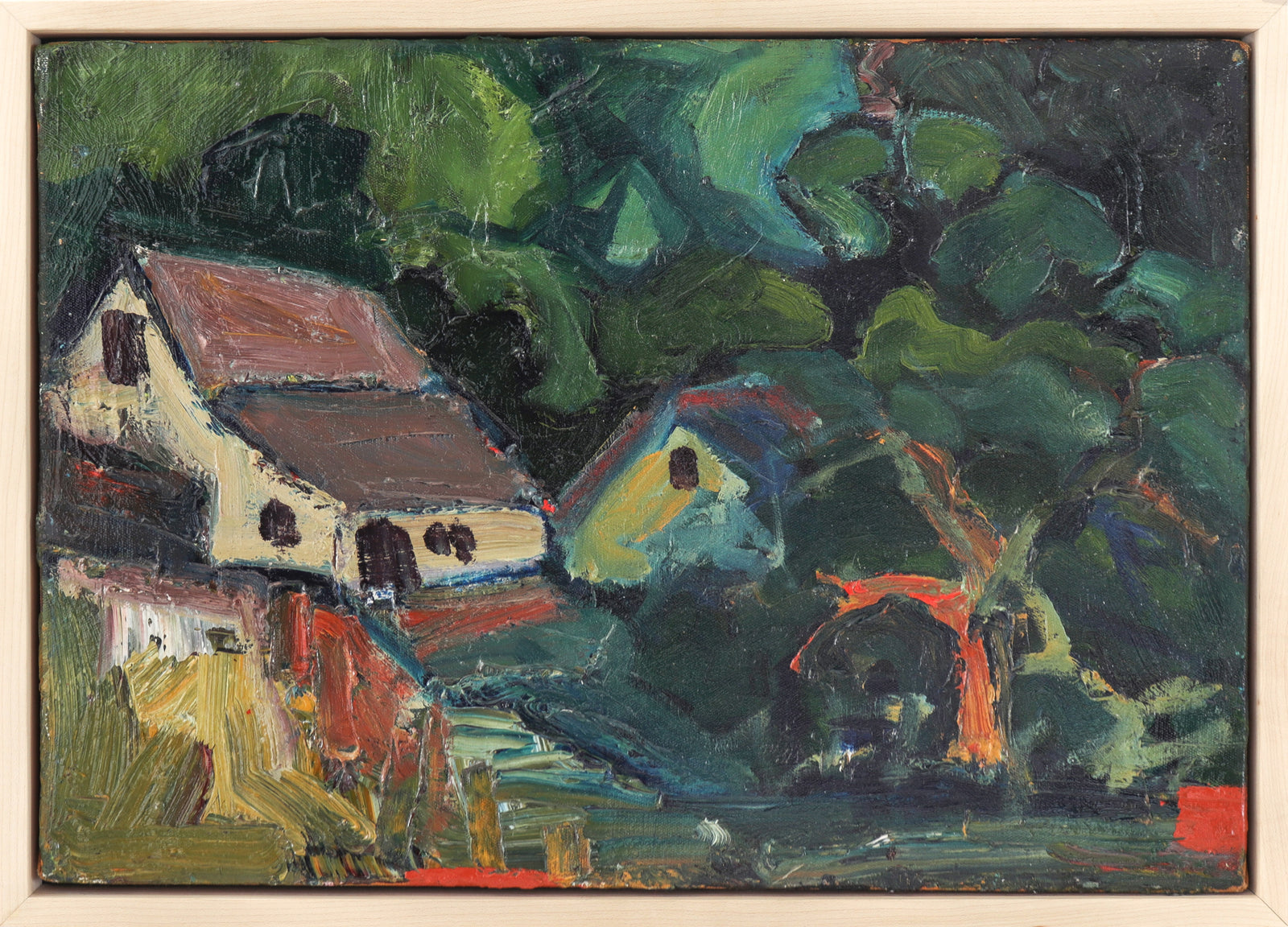 Abstracted California Houses <br>20th Century Oil <br><br>#C1548