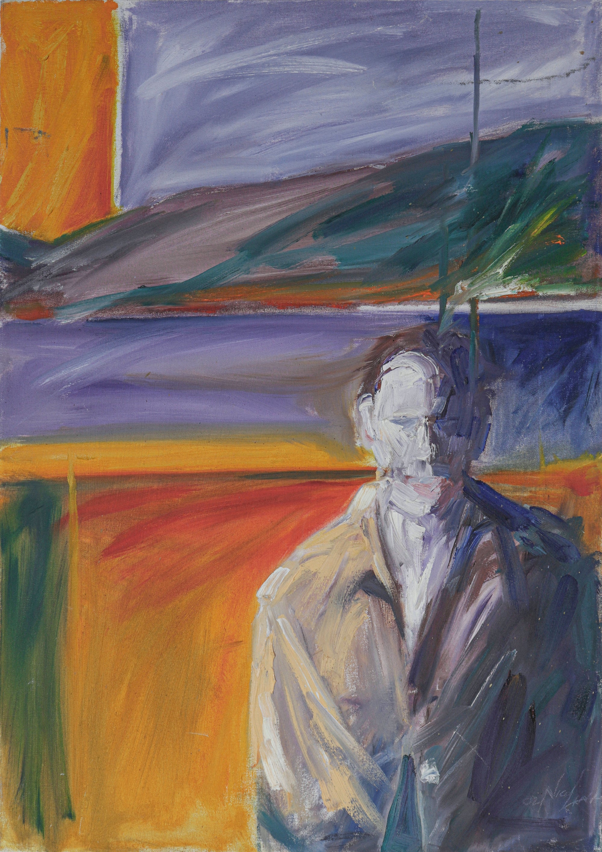Abstracted Figure by the Bay <br>2002 Oil <br><br>#C1574