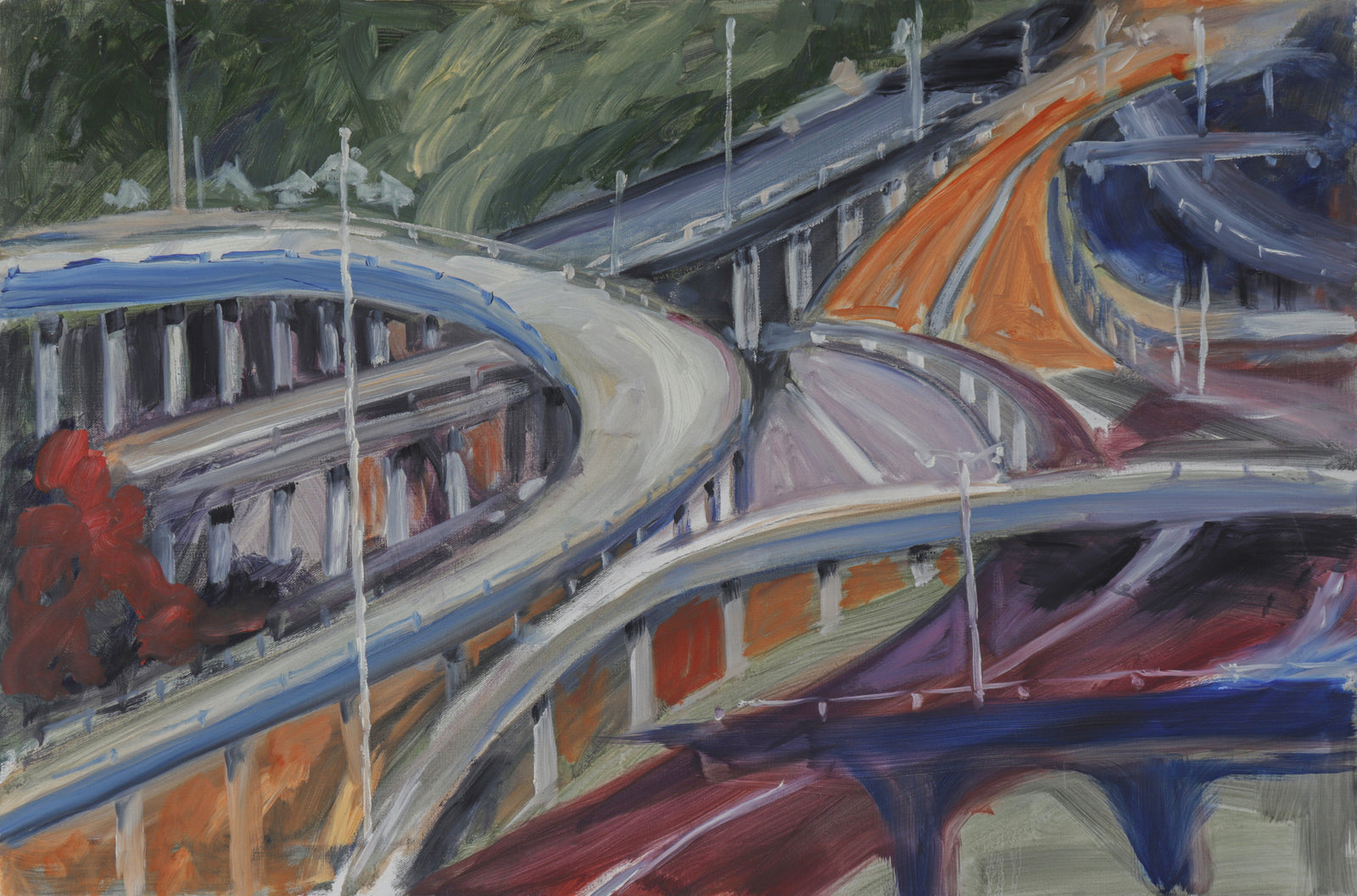 Aerial View of a Bay Area Freeway <br>20th Century Oil <br><br>#C1577