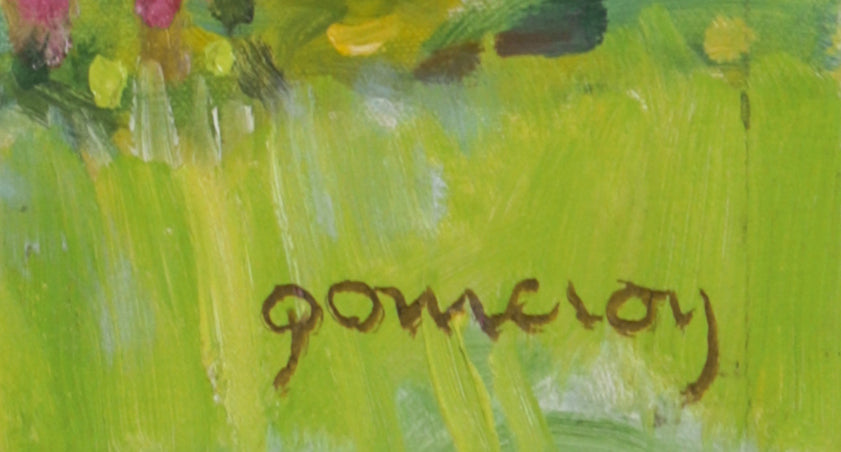 Pink House in the Woods <br> 20th Century Oil <br><br>#C1595