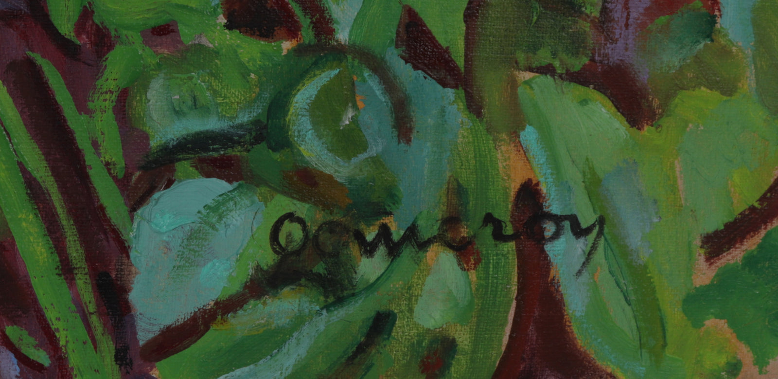 Bold Botanical Scene <br> 20th Century Oil <br><br>#C1589