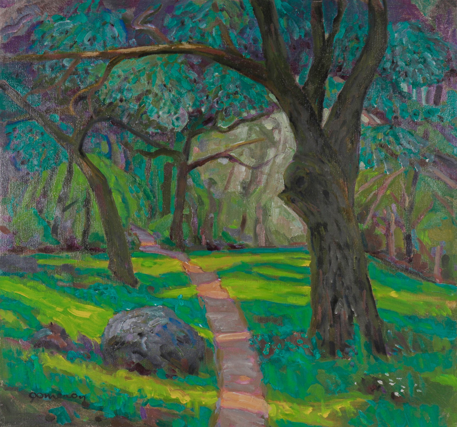 Vivid Forest Scene <br>20th Century Oil <br><br>#C1601