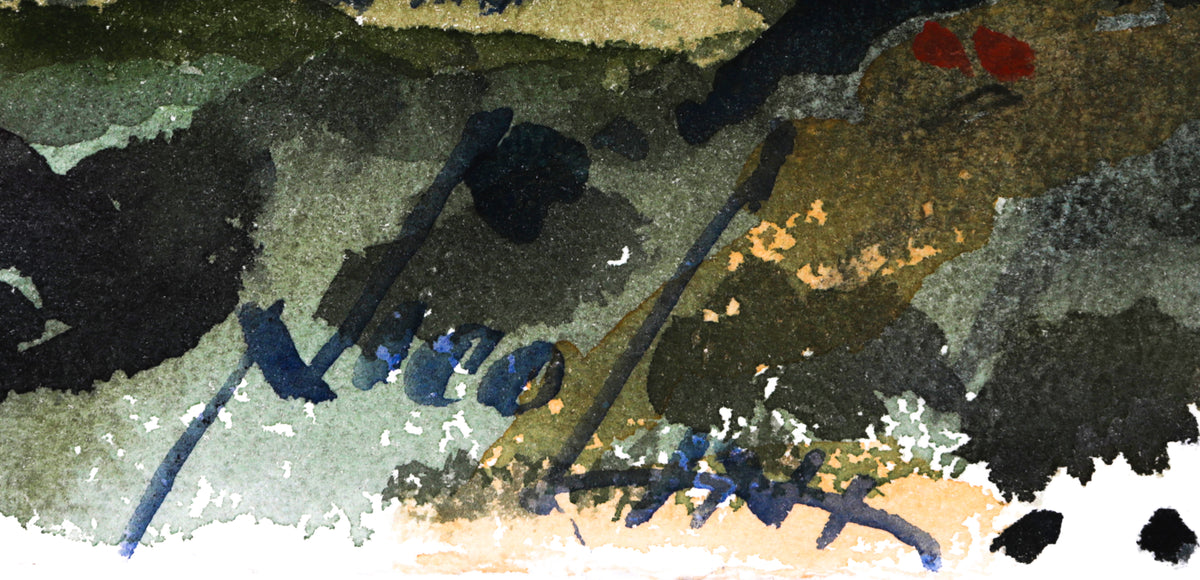 Abstract California Coastal Scene <br>20th Century Watercolor <br><br>#C1631