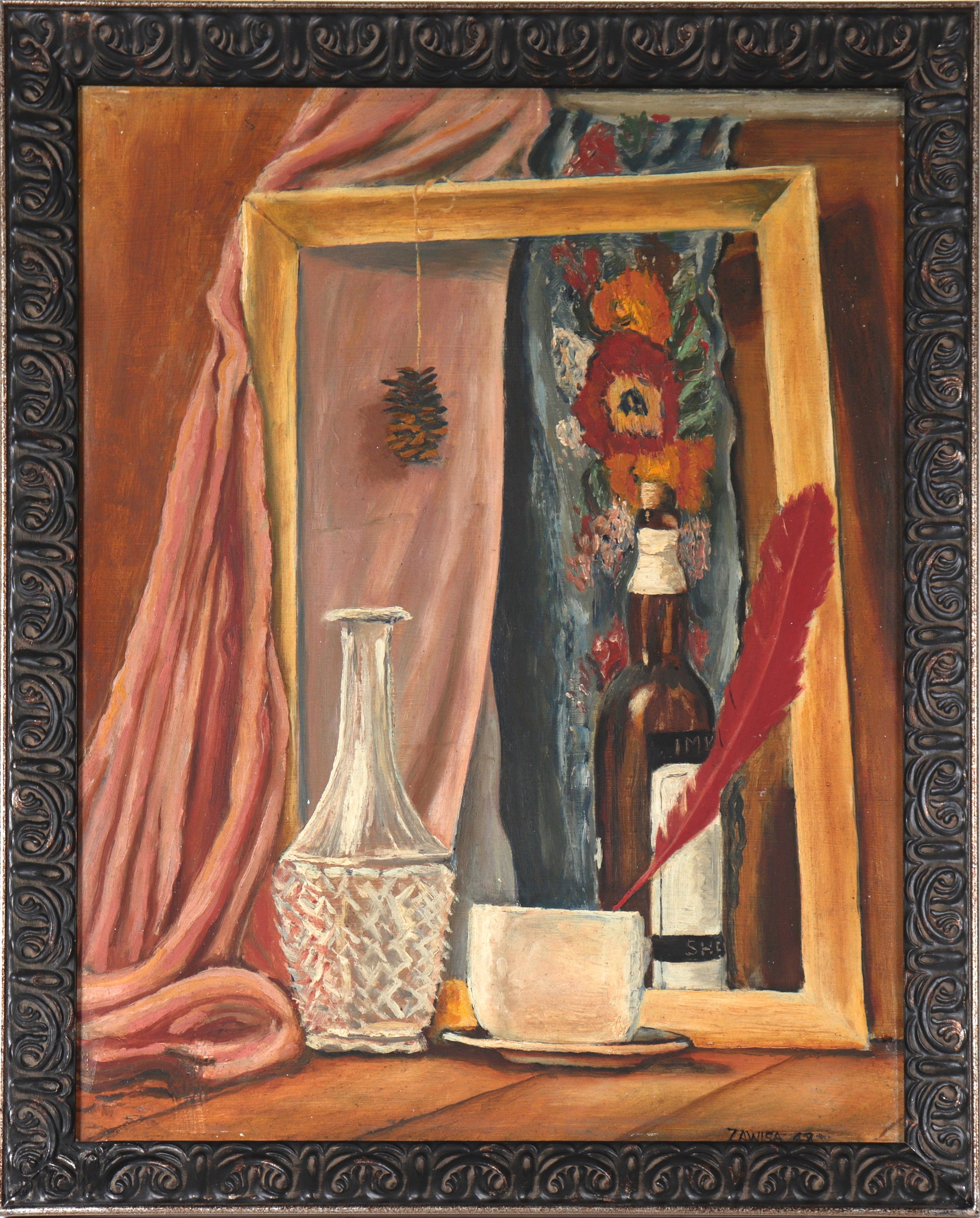 Still Life with Cup & Vase <br>1948 Acrylic <br><br>#C1659