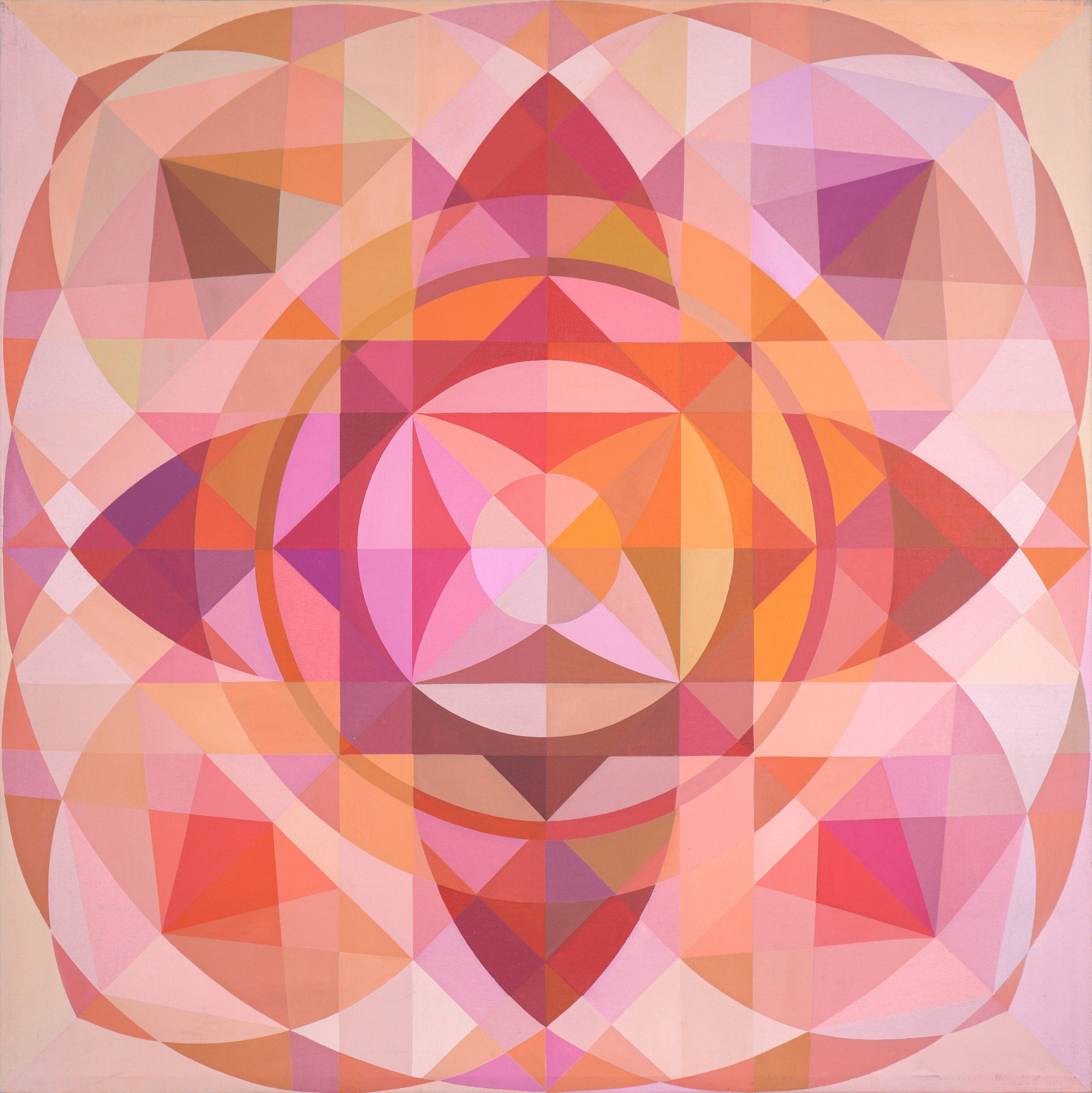 Geometric Rose Abstraction <br>1969 Acrylic <br><br>#C1677