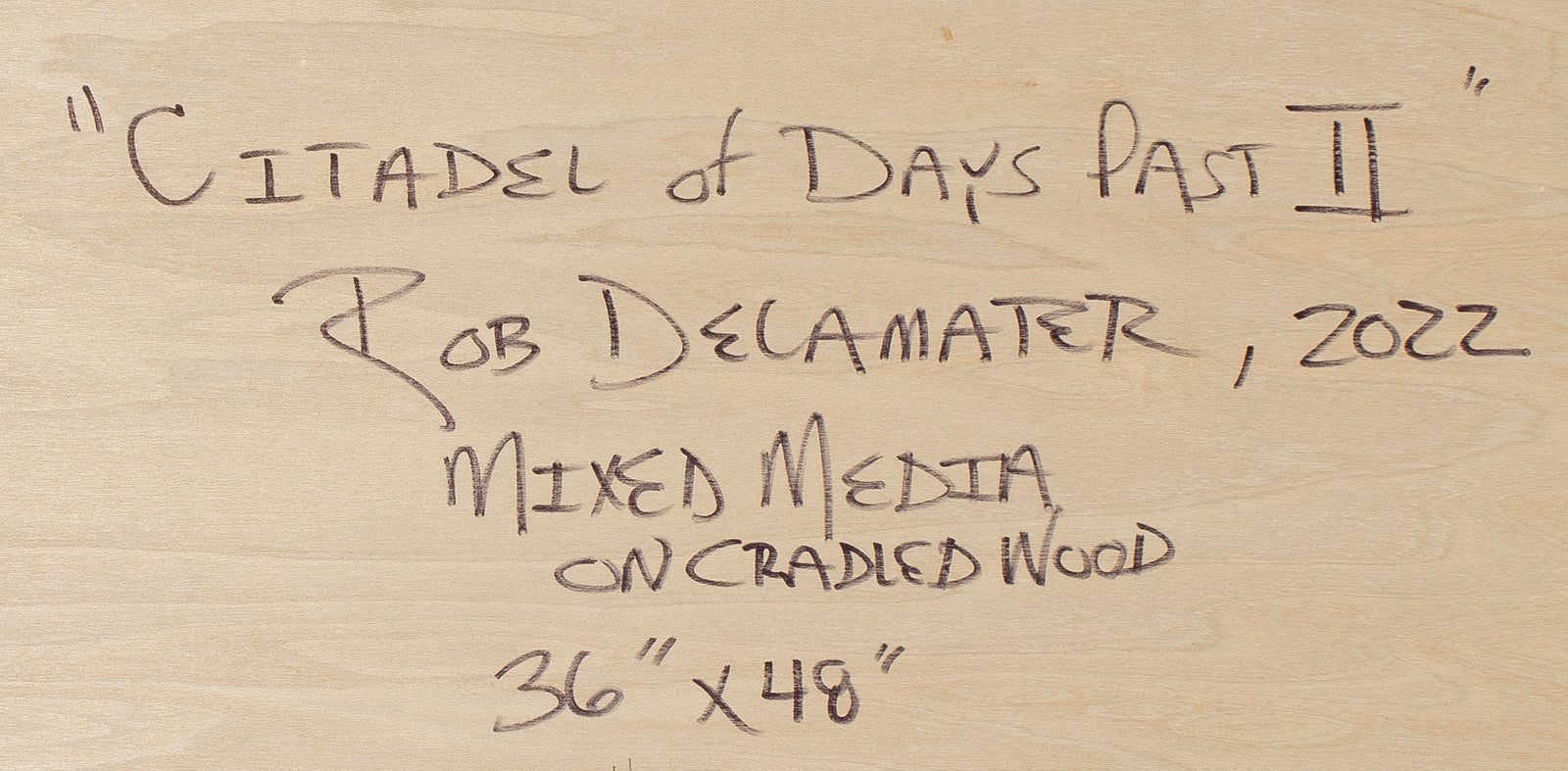 <i>Citadel of Days Past II</i> <br>2022 Mixed Media on Cradled Wood <br><br>#C1684