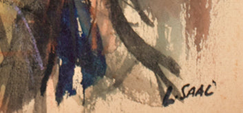 Abstracted Circus Performance with Horse <br> 1949 Ink, Watercolor & Pastel <br><br>#C1707