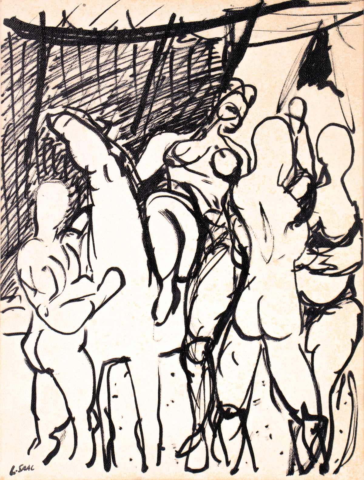 Circus Performance with a Horse &lt;br&gt;1949 Ink &lt;br&gt;&lt;br&gt;#C1711
