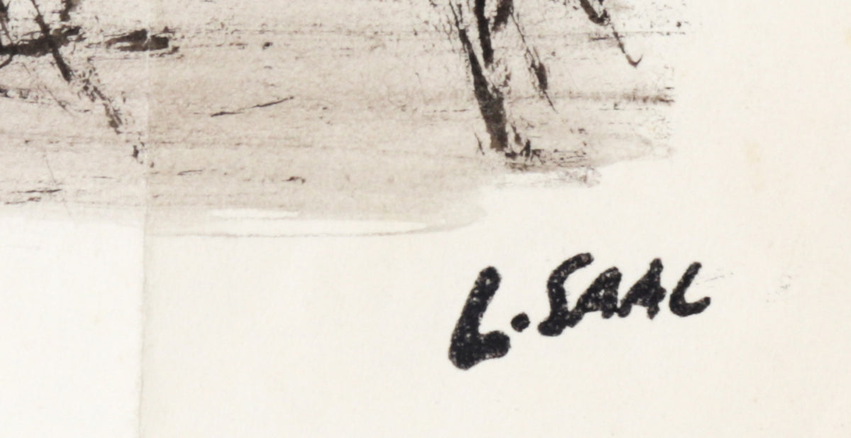 Figurative Abstract Scene with Horse Rider<br>1944 Ink<br><br>#C1720