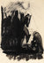 Backlight Horse Riders Scene <br>1944 Ink <br><br>#C1722