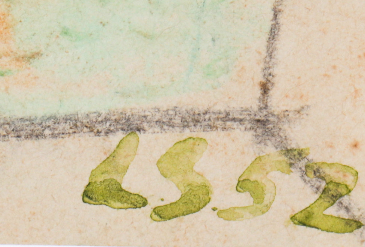 Abstracted Seascape Through An Open Window <br> 1952 Colored Pencil & Graphite <br><br>#C1744