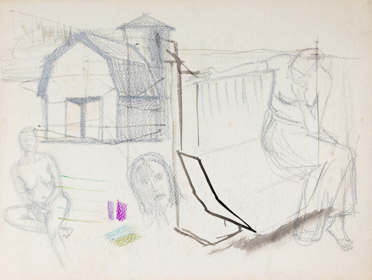 Monochromatic Study of a Farm <br>20th Century Ink <br><br>#C1746