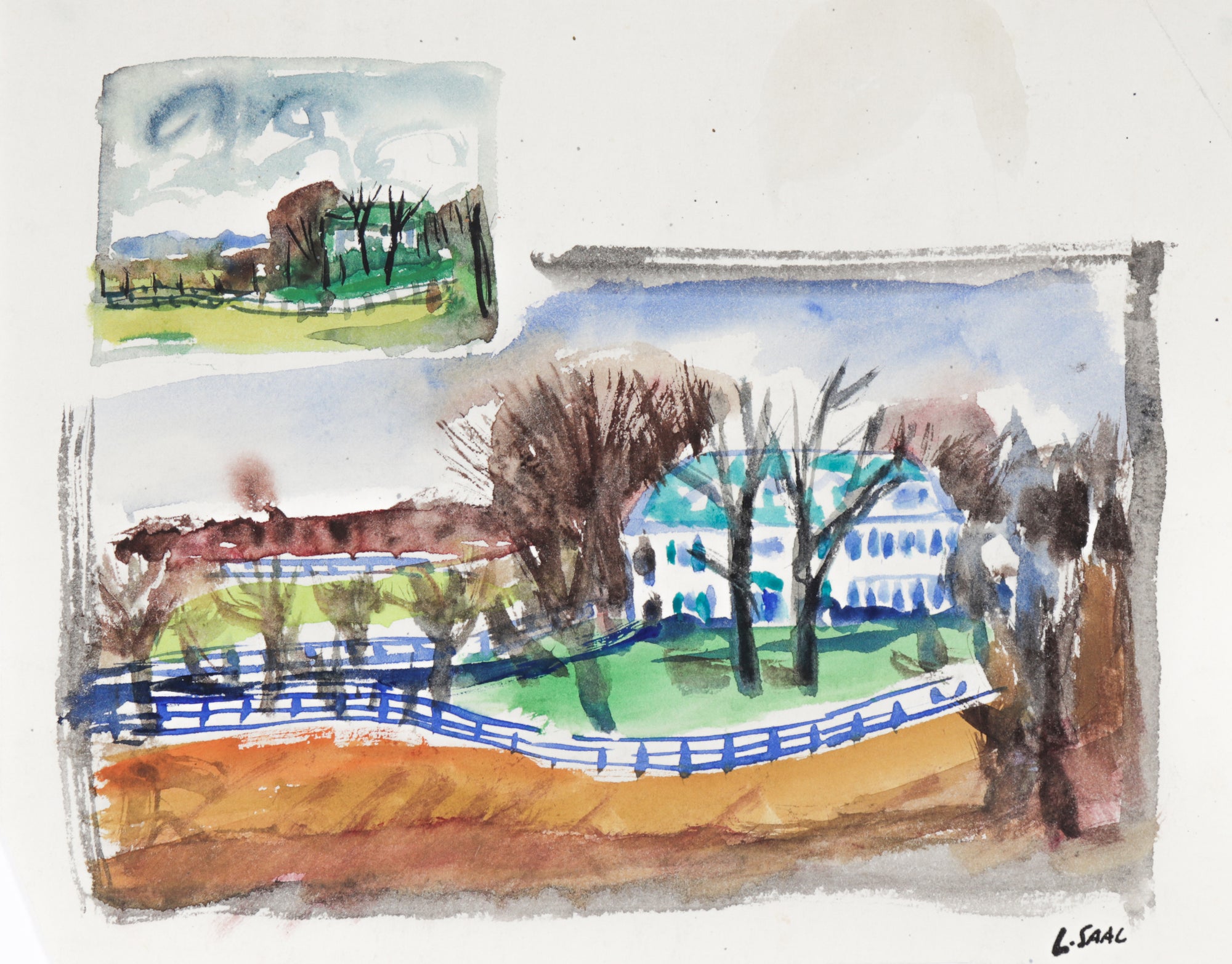 <i>Critchfield Estate</i> <br>1967 Watercolor <br><br>#C1748