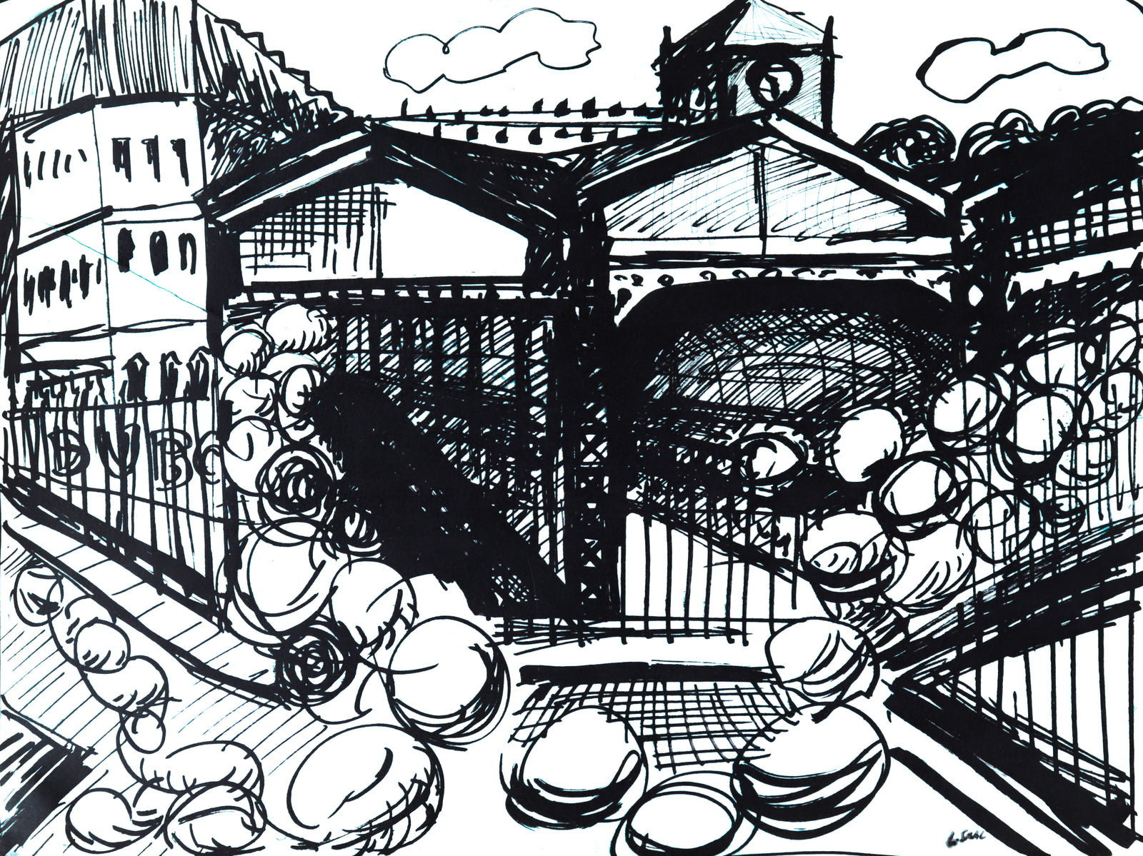 <i>Gare Saint-Lazare, Paris</i> <br>1975 Lithograph <br><br>#C1752