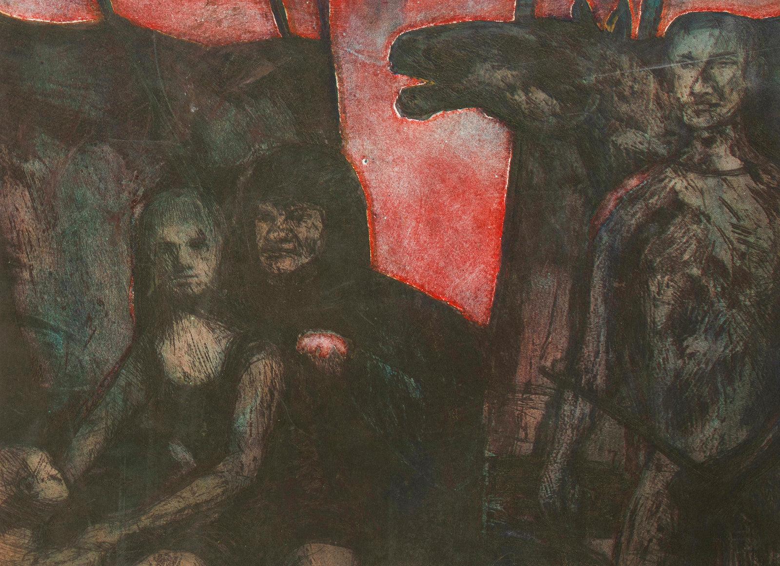 Abstracted Circus Performance <br>1994 Mixed Media <br><br>#C1801