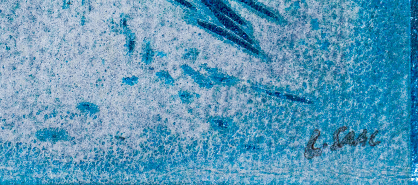 Blue Hills Abstraction <br>1972 Linocut <br><br>#C1810