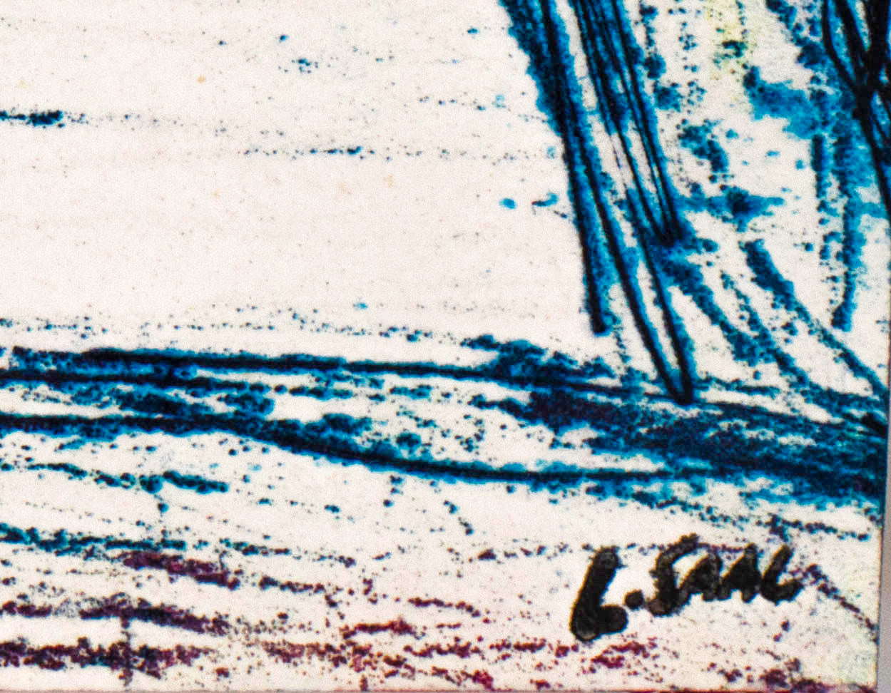 Houses by the Road <br>1987 Lithograph <br><br>#C1812