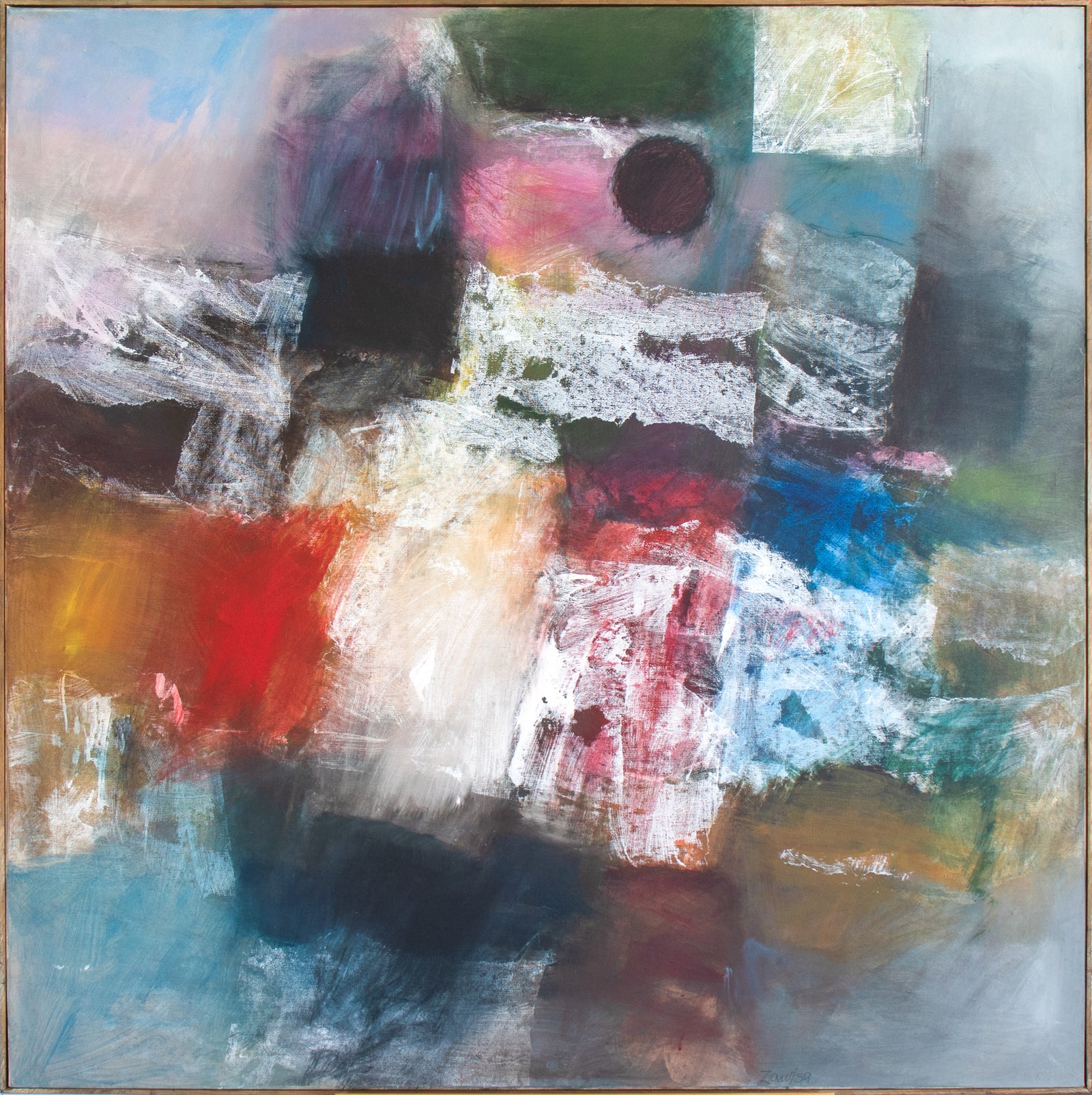 Loose Geometric Abstract <br>1959 Acrylic <br><br>#C1838
