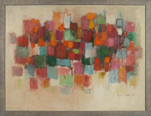 Heavily Textured Geometric Abstract <br>1958 Oil <br><br>#C1925