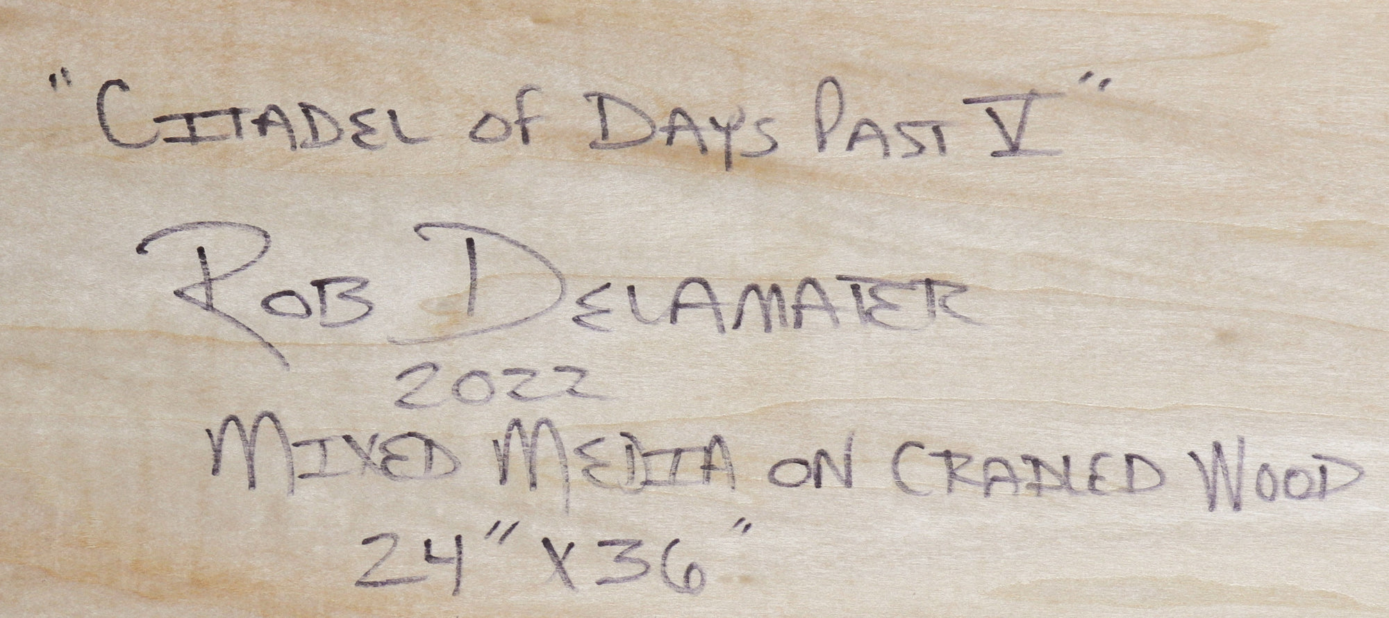 <i>Citadel of Days Past V</i> <br>2022 Mixed Media on Cradled Wood <br><br>#C1972