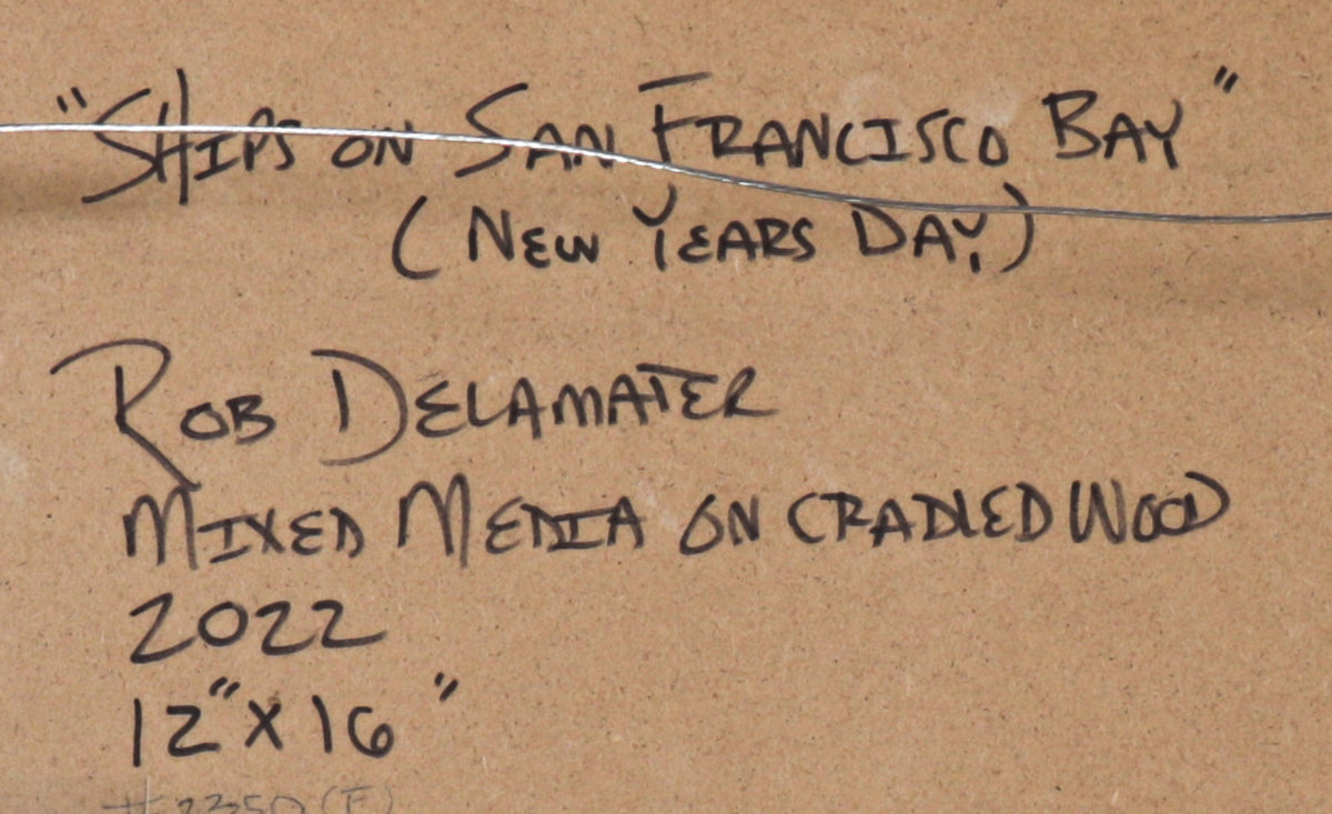 <i>Ships on San Francisco Bay</i><br>2022 Mixed Media<br><br>#C2086