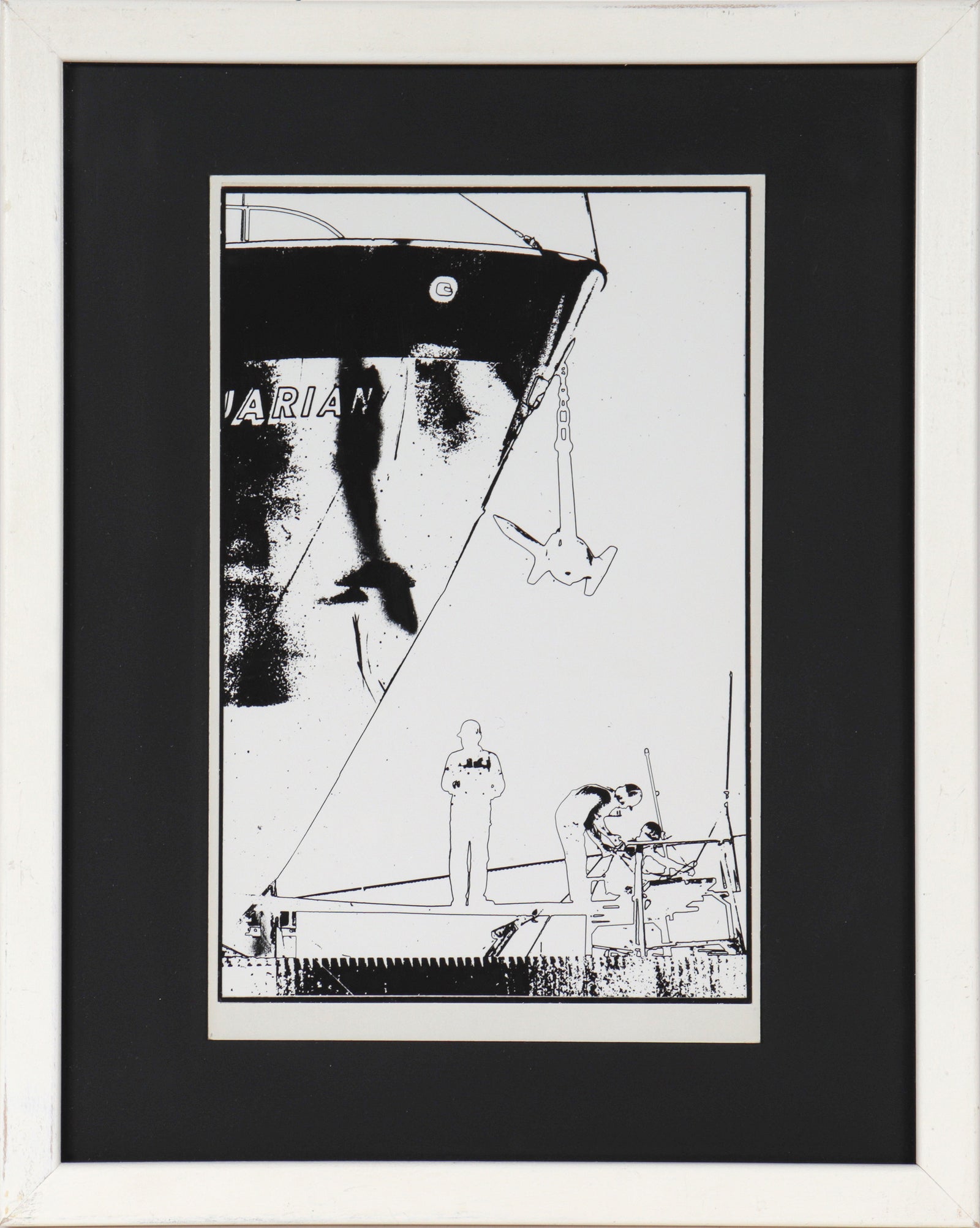 <i>Ship Workers</i> <br>Mid Century Photo-Emulsion <br><br>#C2152