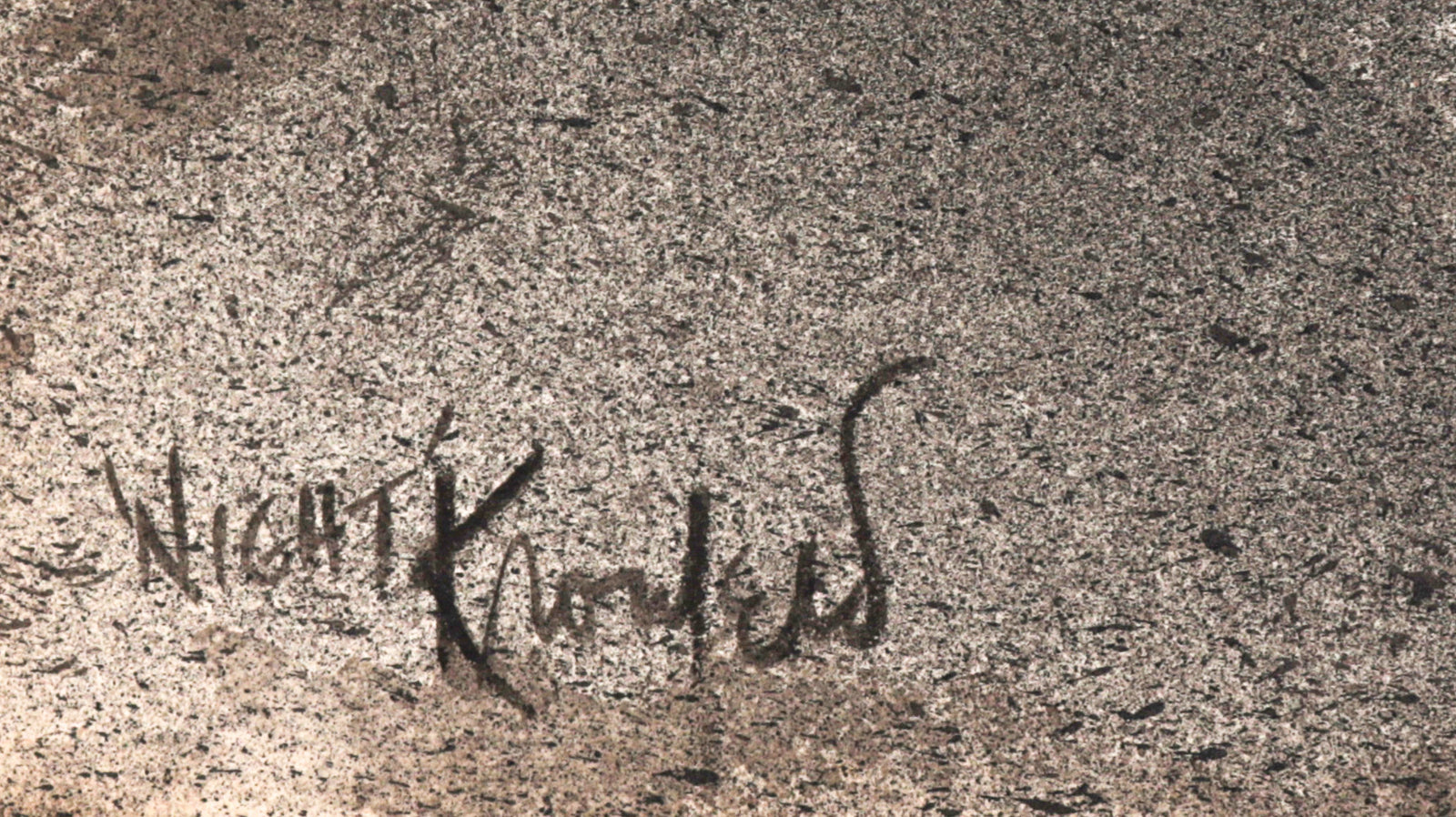 <I>Night</I> <br>1970s Sand and Ink <br><br>#C2260