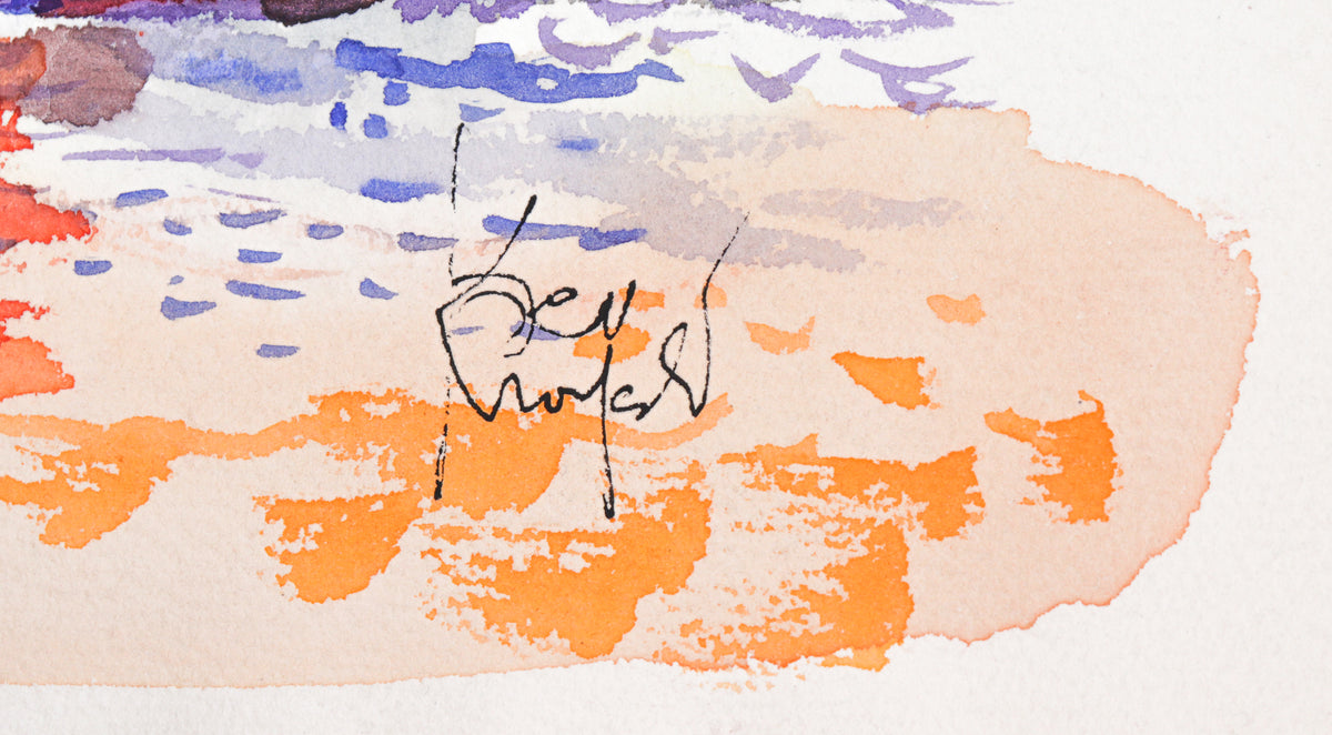 Figures on the Beach<br>20th Century Watercolor<br><br>#C2271