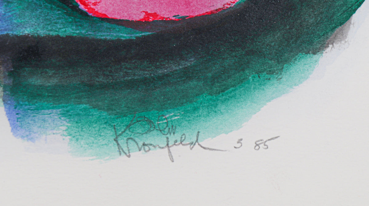 Vibrant Hibiscus Study<br>1985 Watercolor<br><br>#C2278