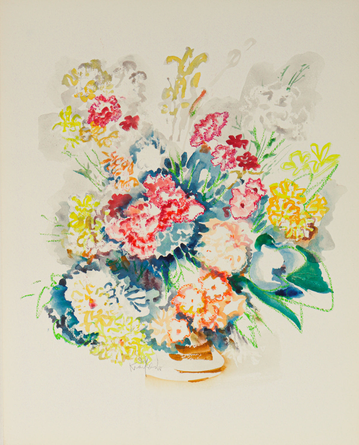Bouquet Still Life&lt;br&gt;1988 Watercolor&lt;br&gt;&lt;br&gt;#C2284