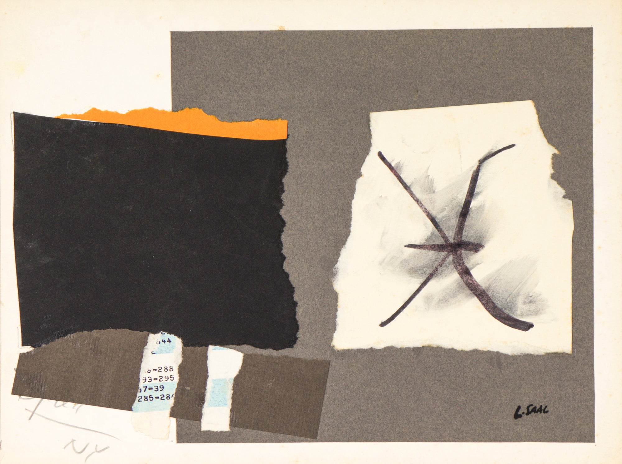 Forms in Abstraction <br> 1970's Collage on Paper <br><br> #C2308
