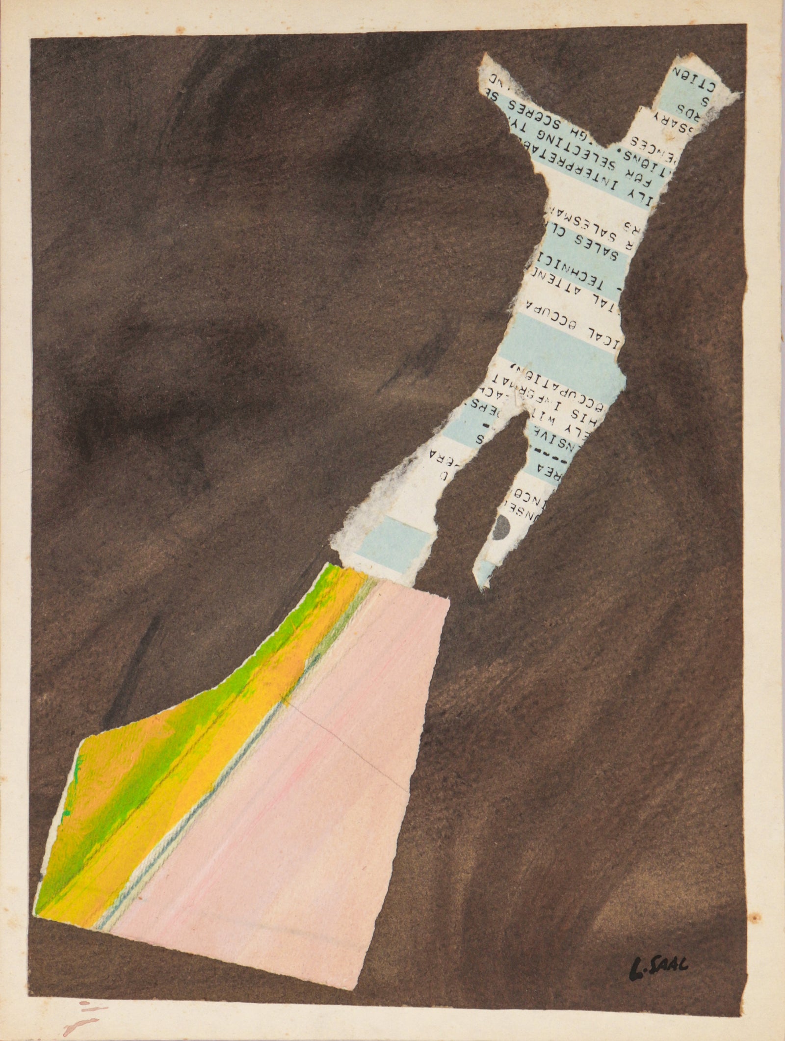 Abstracted Circus Figure <br> 1970's Collage <br><br>#C2310