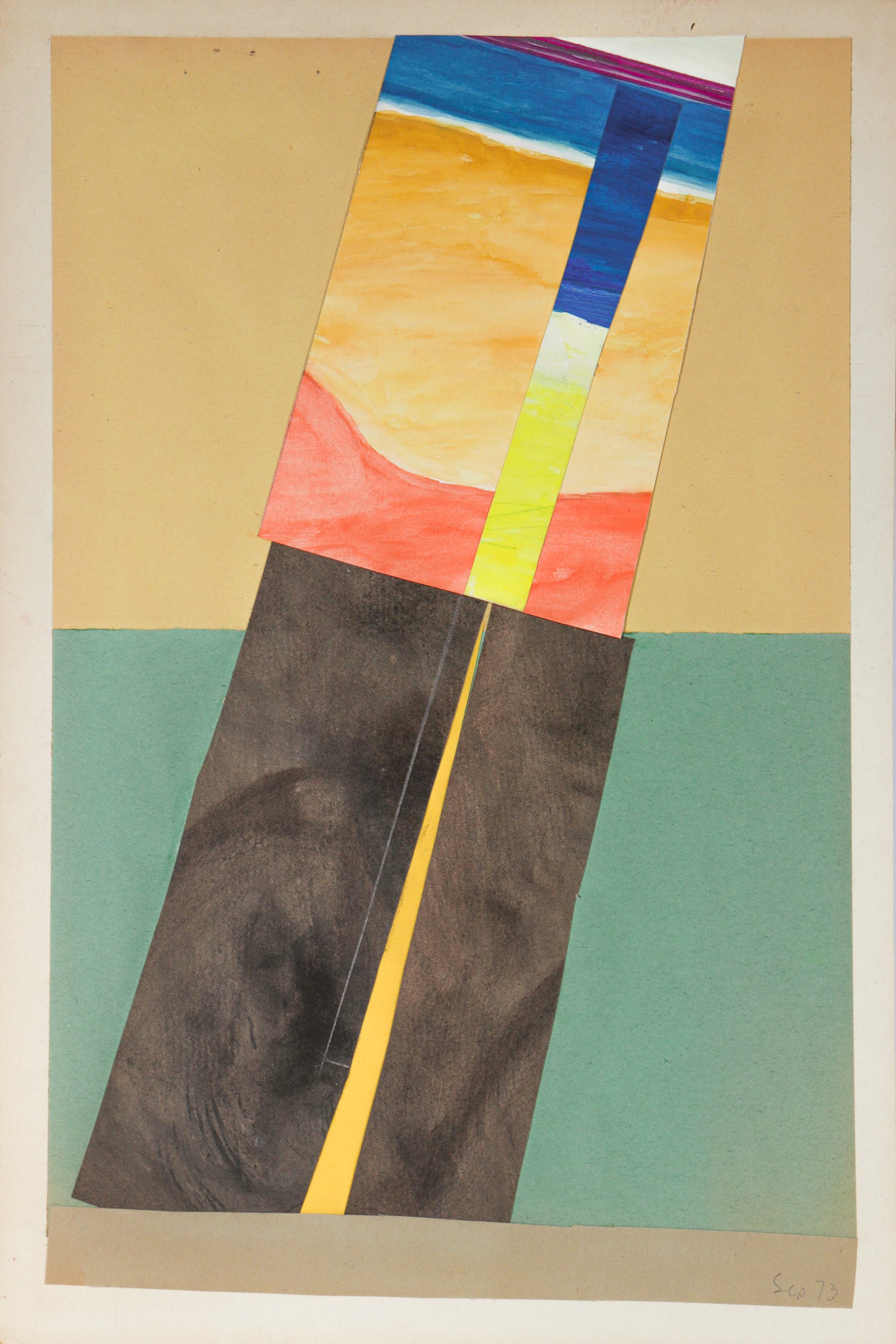 Composition with Angular Shapes <br> 1973 Collage<br><br>#C2320