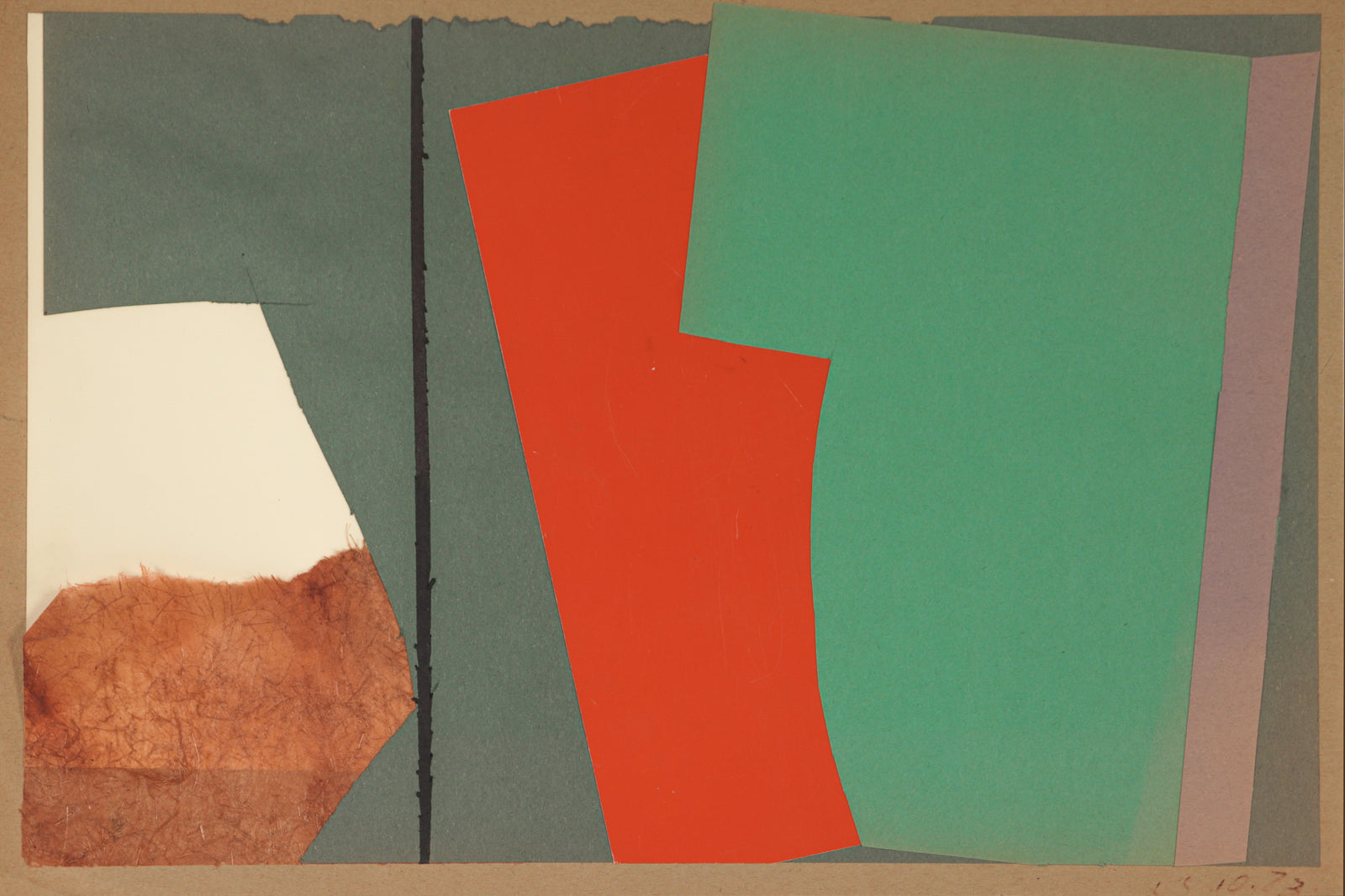 Composition with Kraft Paper <br>1973 Collage<br><br> #C2322