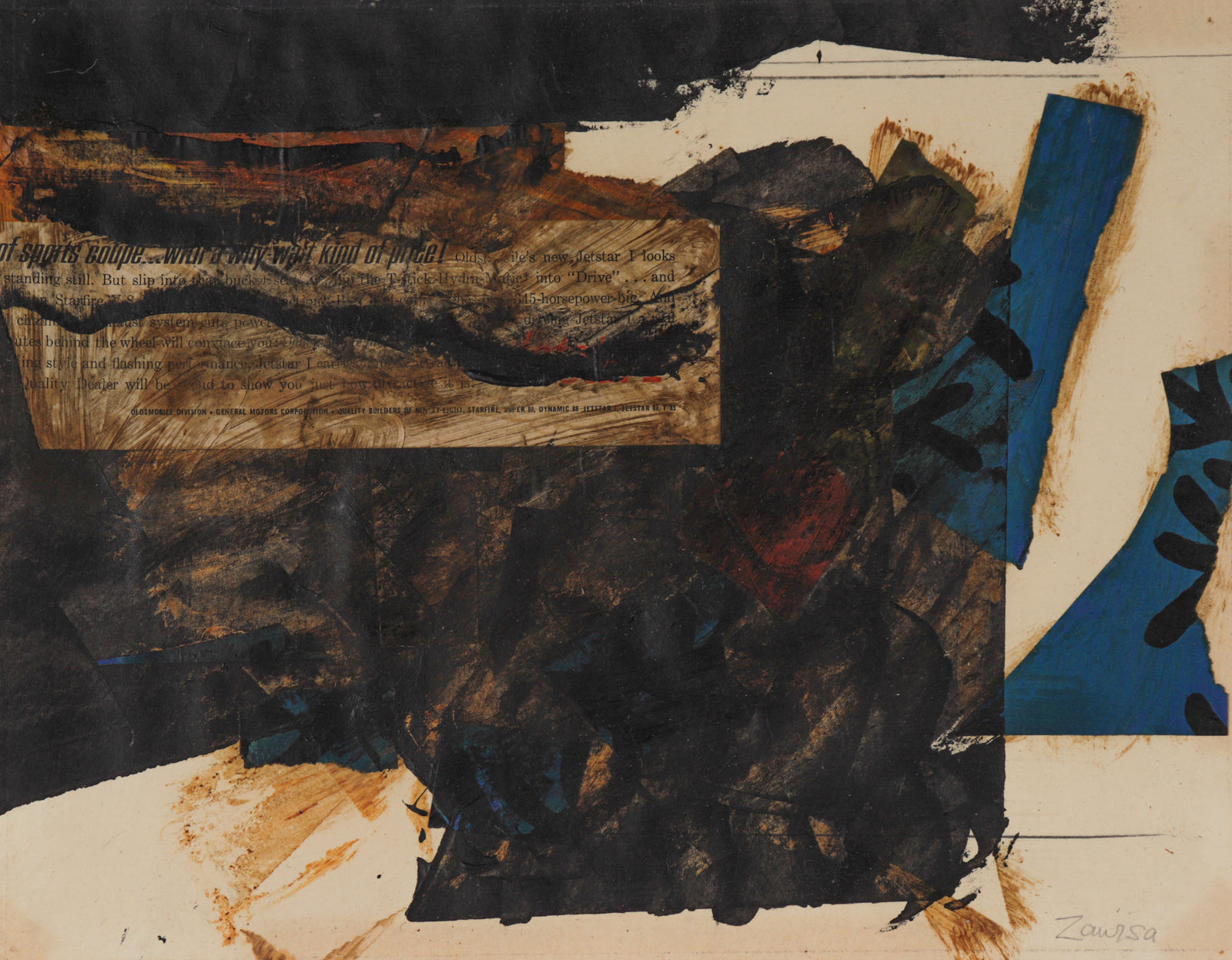 <i>Sports Coupe</i><br>1960 Acrylic and Collage <br><br>#C2334