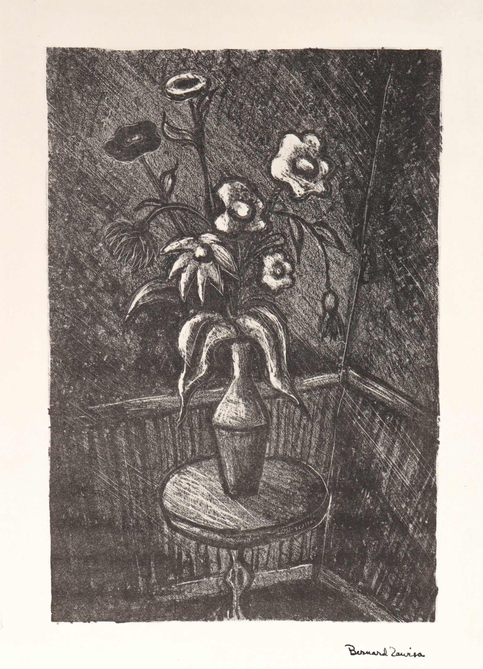 <i>Still Life With Flowers</i><br>1950's Etching <br><br>#C2336