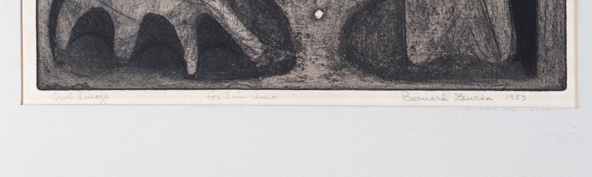 <i>Owl Image</i><br>1953 Etching <br><br>#C2349