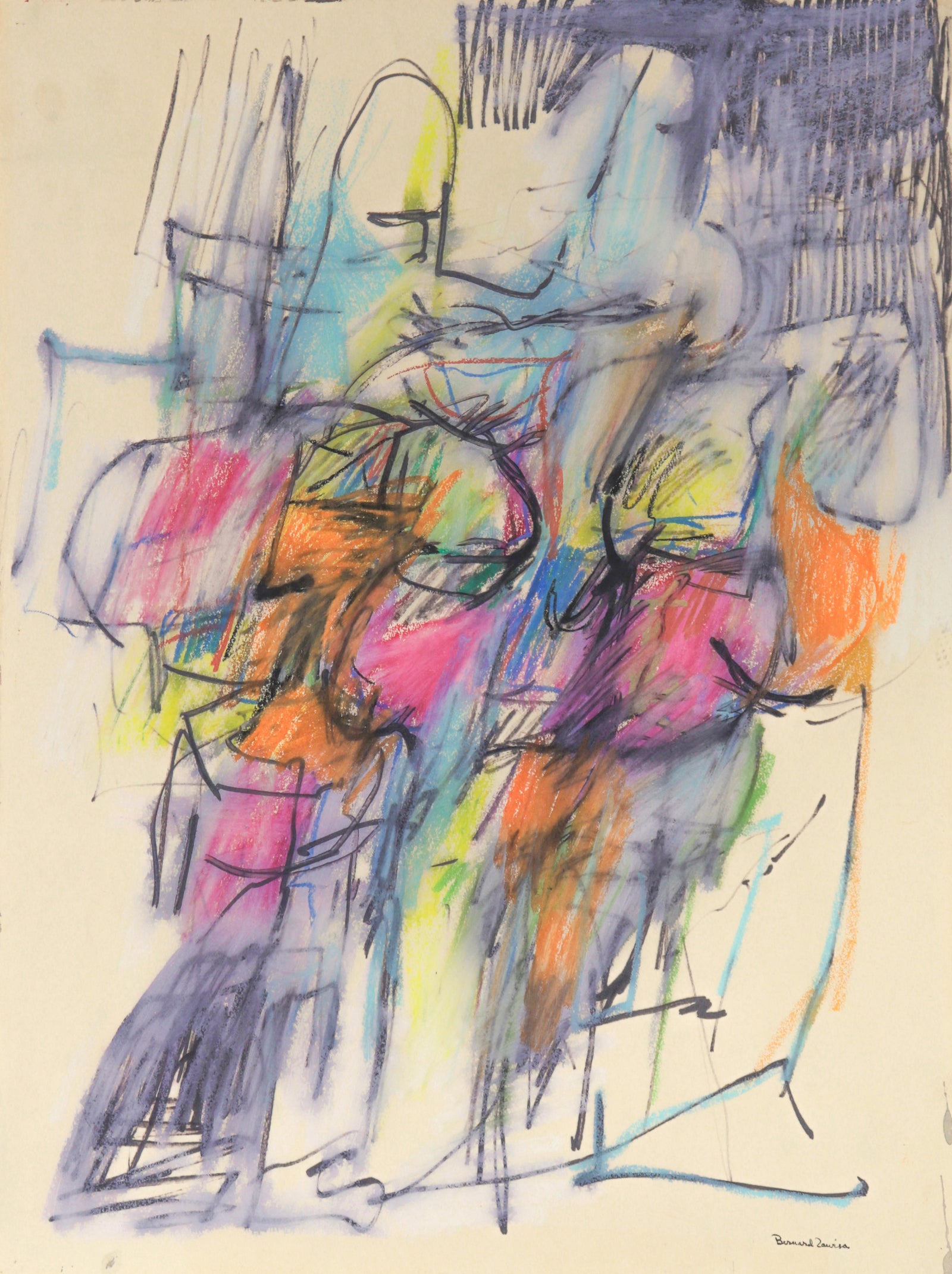 <i>Abstracted Female Torso</i><br> 1957 Tempera <br><br>#C2356