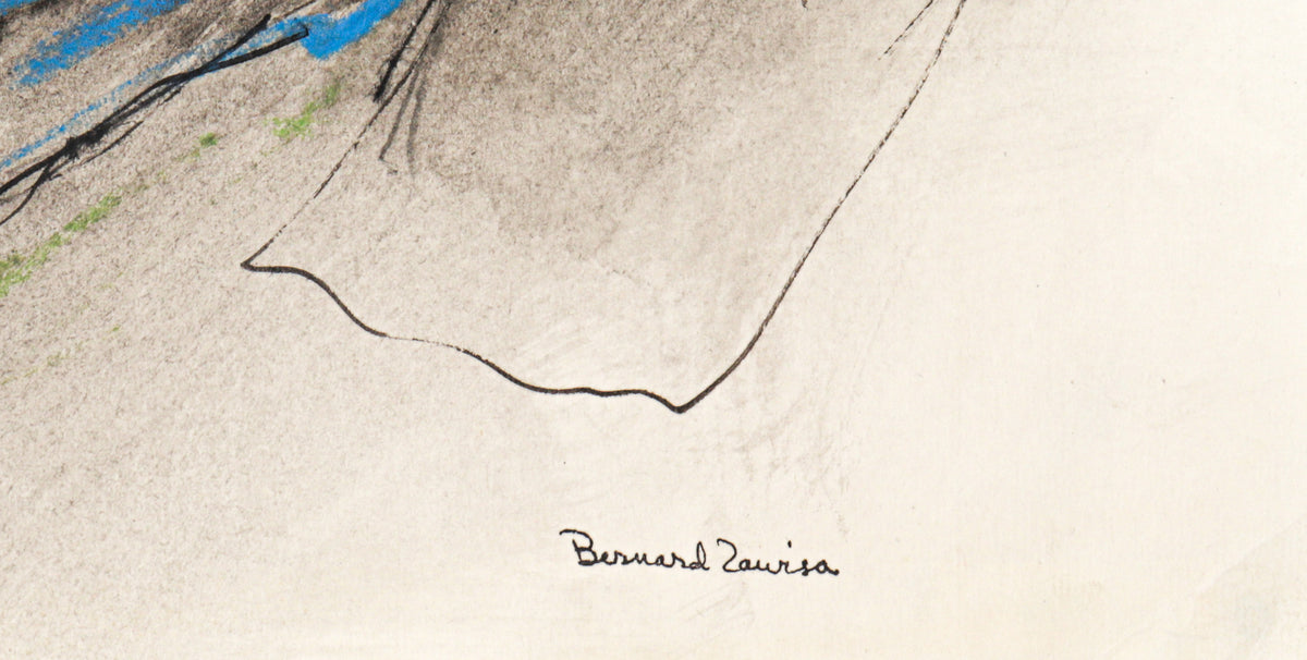 <i>Mountainscape with Barren Tree</i><br>1962 Acrylic and Ink<br><br>#C2358