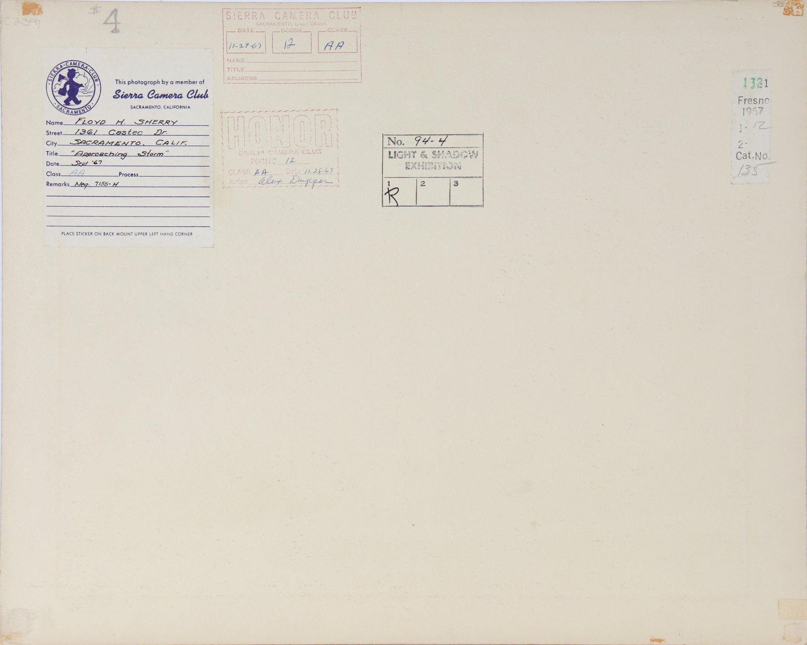 <i>Approaching Storm</i> <br> 1967 Photograph <br><br>#C2391