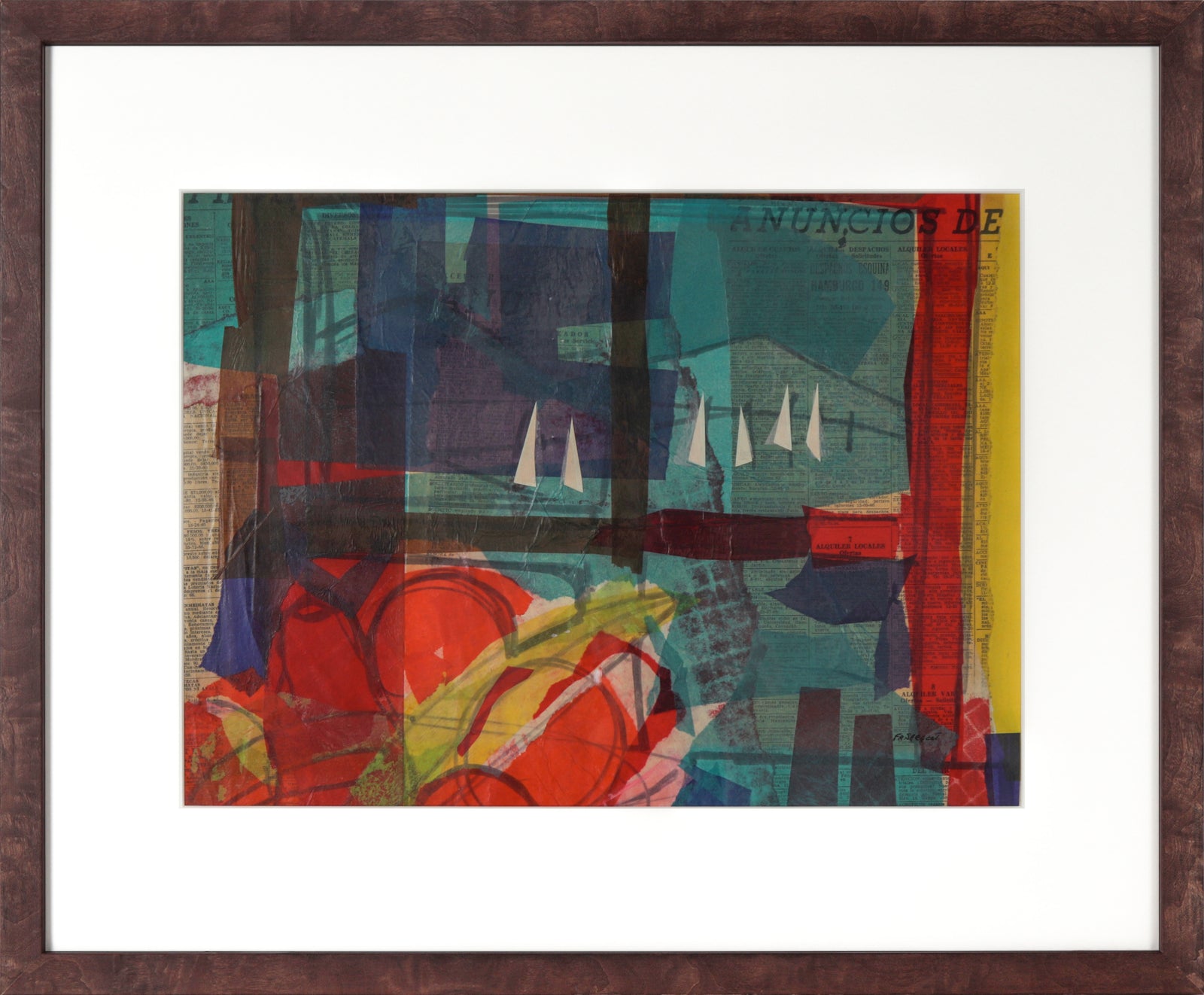 Boats in Abstraction<br>1968 Collage<br><br>#C2464