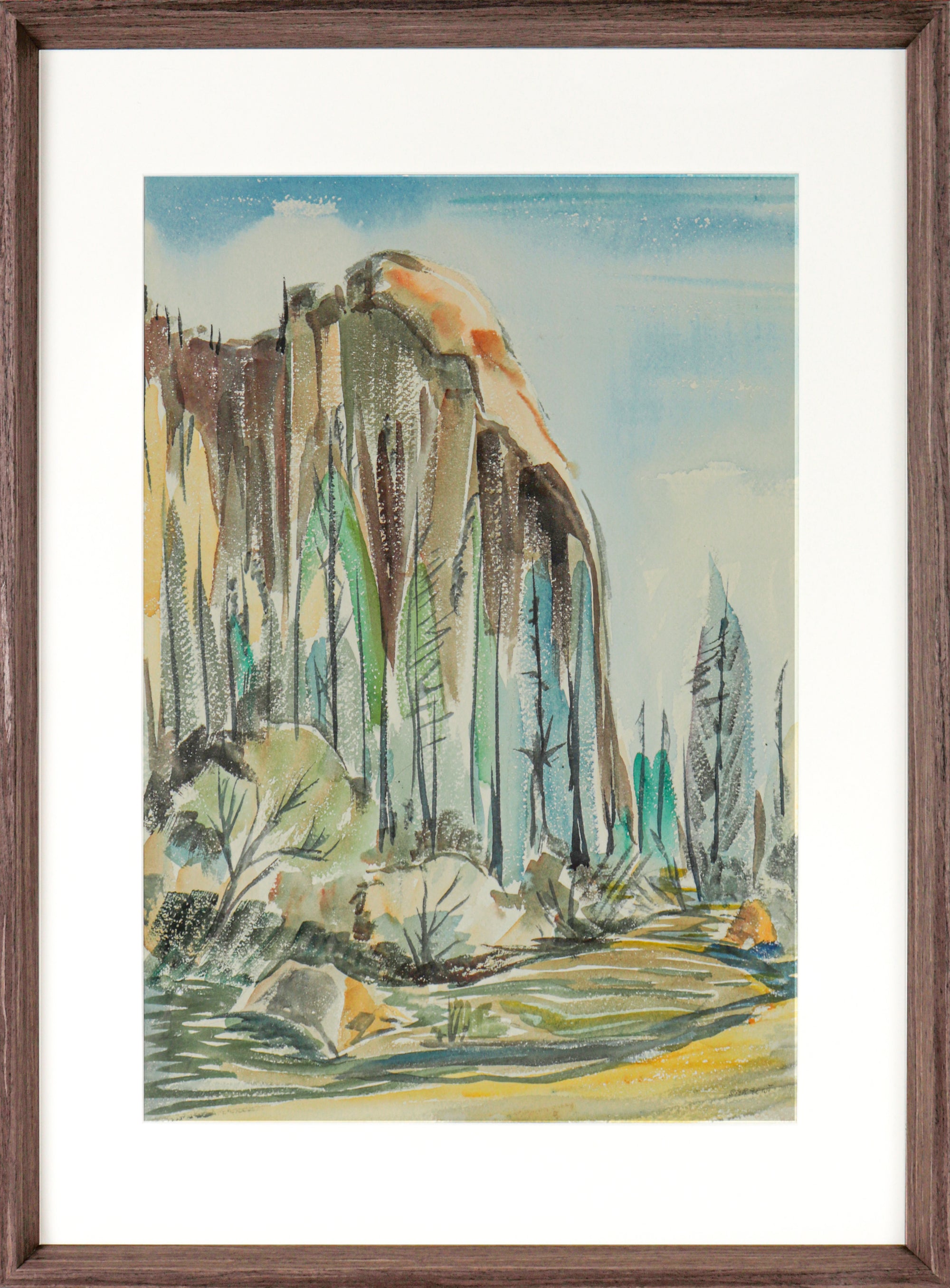 Yosemite Landscape <br>20th Century Watercolor <br><br>#C2465