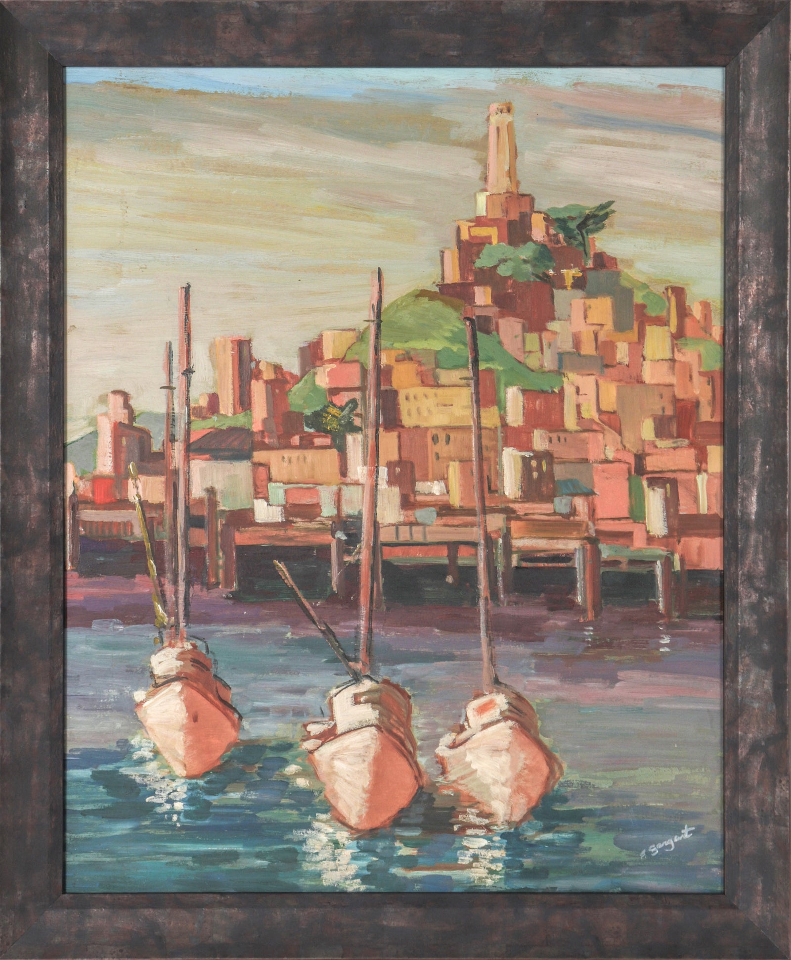 <i>Three Boats</i> <br>20th Century Oil <br><br>#C2488