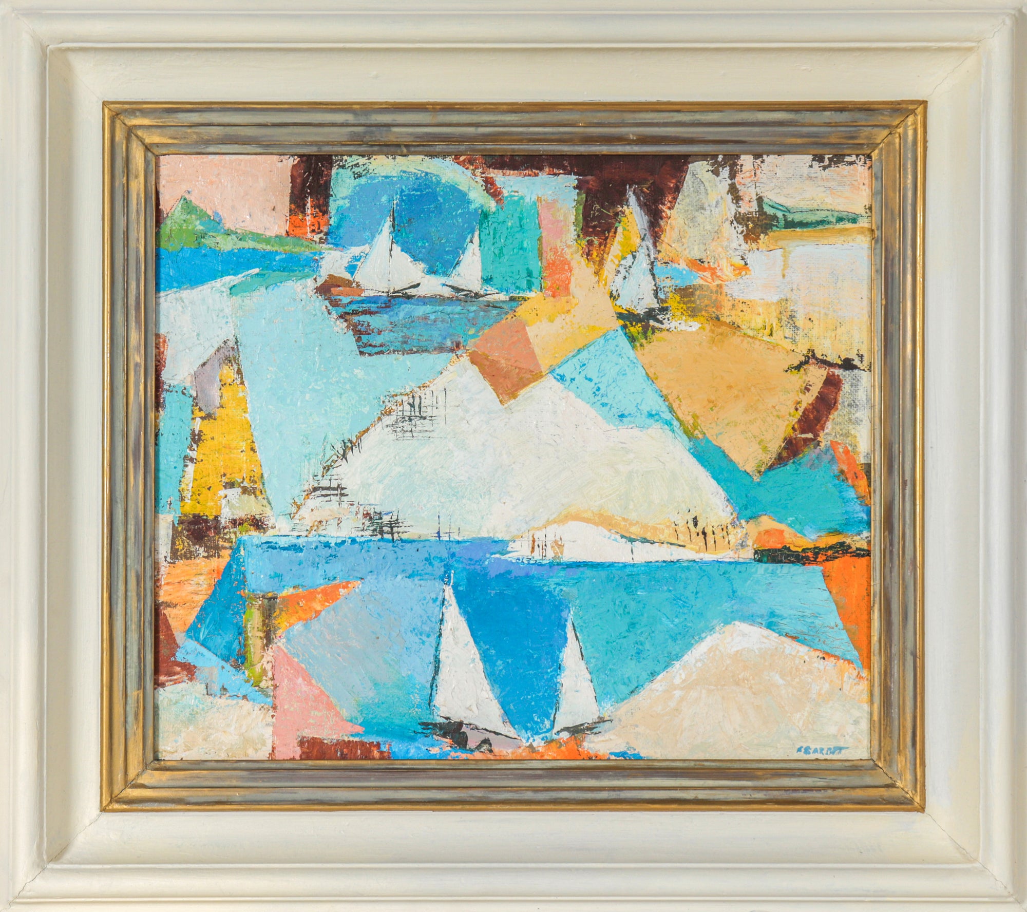 <i>Abstract Boats</i> <br>1979 Oil <br><br>#C2554