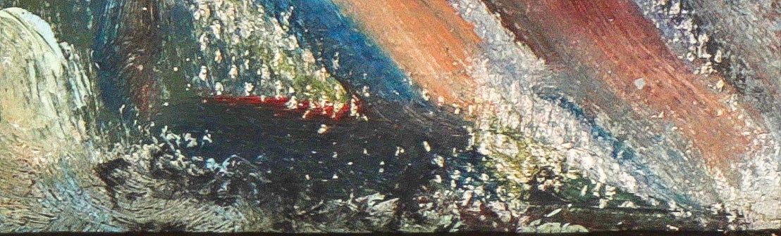 Napier Lane on the Filbert Steps <br>1930's-40's Oil <br><br>#C2591