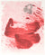 Red and Pink Gestural Abstract <br> 1992 Monotype <br><br>#C2603