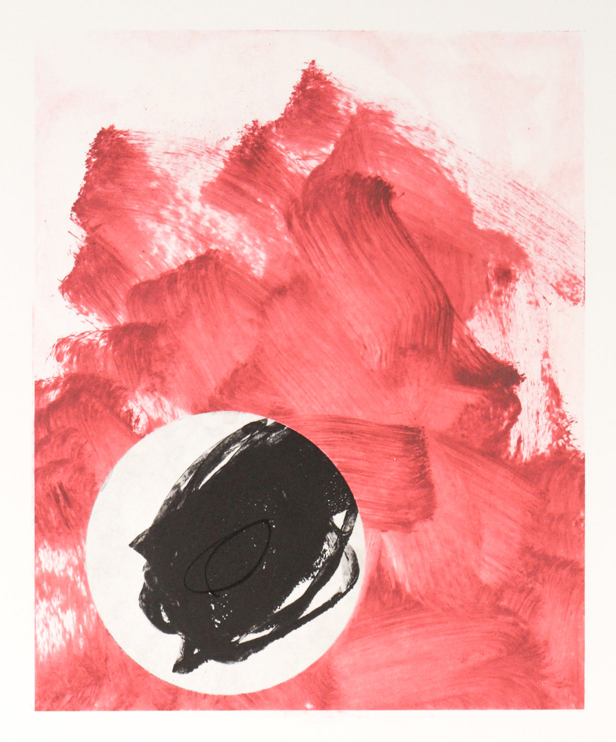 Red Gestural Abstract with Ellipse &lt;br&gt; 1992 Monotype&lt;br&gt;&lt;br&gt;#C2608