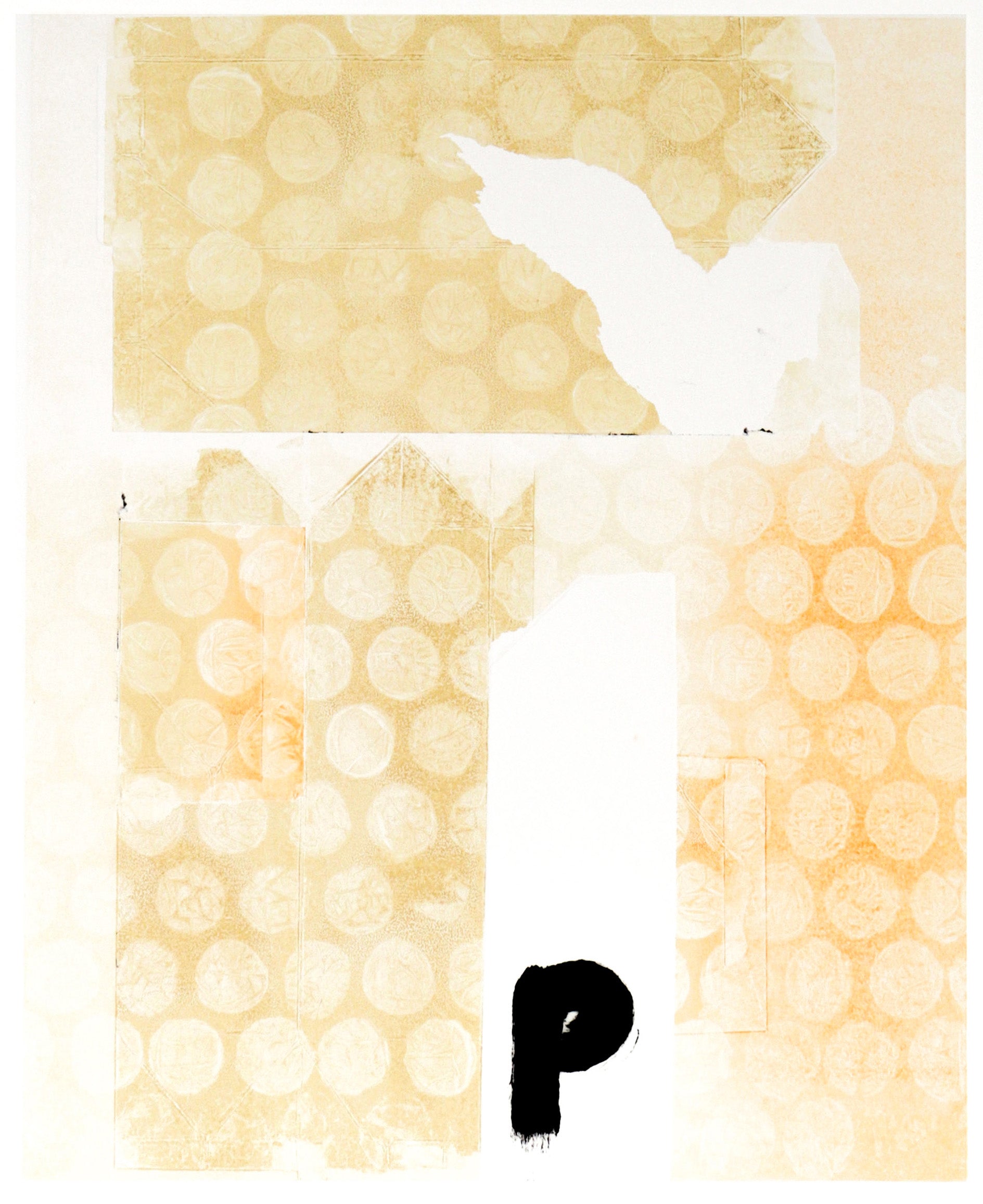 Gold Composition with Bubble Wrap Detail <br> 1992 Monotype <br><br>#C2609