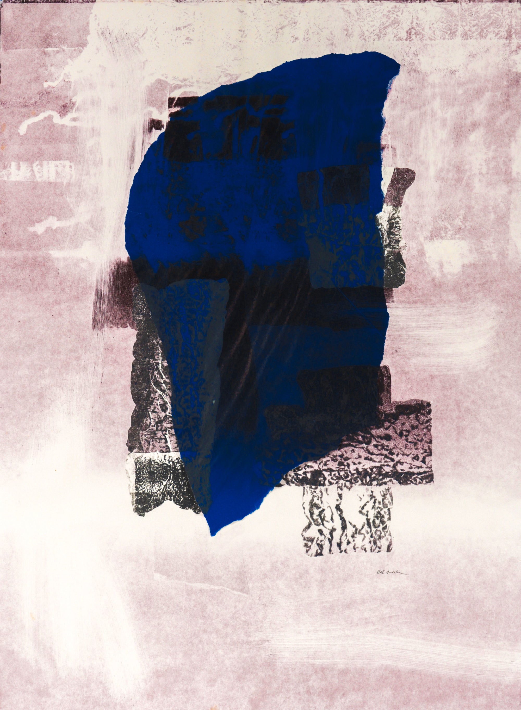 Klein Blue Shape Floating  <br> 20th Century Monoprint <br><br> #C2619